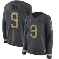 Nike Tampa Bay Buccaneers #9 Matt Gay Anthracite Salute to Service Women's Stitched NFL Limited Therma Long Sleeve Jersey