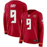 Nike Tampa Bay Buccaneers #9 Matt Gay Red Team Color Women's Stitched NFL Limited Therma Long Sleeve Jersey