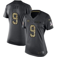 Nike Tampa Bay Buccaneers #9 Matt Gay Black Women's Stitched NFL Limited 2016 Salute to Service Jersey