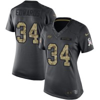 Nike Tampa Bay Buccaneers #34 Mike Edwards Black Women's Stitched NFL Limited 2016 Salute to Service Jersey