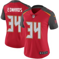 Nike Tampa Bay Buccaneers #34 Mike Edwards Red Team Color Women's Stitched NFL Vapor Untouchable Limited Jersey