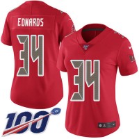 Nike Tampa Bay Buccaneers #34 Mike Edwards Red Women's Stitched NFL Limited Rush 100th Season Jersey