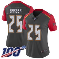 Nike Tampa Bay Buccaneers #25 Peyton Barber Gray Women's Stitched NFL Limited Inverted Legend 100th Season Jersey