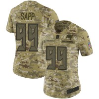 Nike Tampa Bay Buccaneers #99 Warren Sapp Camo Women's Stitched NFL Limited 2018 Salute to Service Jersey