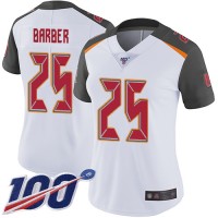Nike Tampa Bay Buccaneers #25 Peyton Barber White Women's Stitched NFL 100th Season Vapor Limited Jersey