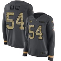 Nike Tampa Bay Buccaneers #54 Lavonte David Anthracite Salute to Service Women's Stitched NFL Limited Therma Long Sleeve Jersey