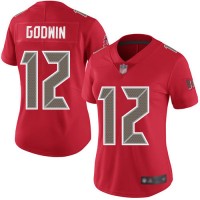 Nike Tampa Bay Buccaneers #12 Chris Godwin Red Women's Stitched NFL Limited Rush Jersey