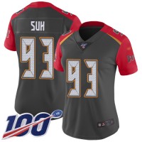 Nike Tampa Bay Buccaneers #93 Ndamukong Suh Gray Women's Stitched NFL Limited Inverted Legend 100th Season Jersey