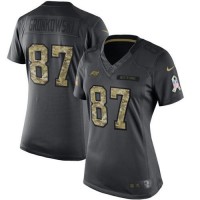 Nike Tampa Bay Buccaneers #87 Rob Gronkowski Black Women's Stitched NFL Limited 2016 Salute to Service Jersey