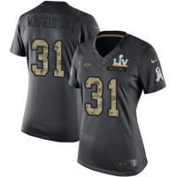 Nike Tampa Bay Buccaneers #31 Antoine Winfield Jr. Black Women's Super Bowl LV Bound Stitched NFL Limited 2016 Salute to Service Jersey