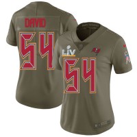 Nike Tampa Bay Buccaneers #54 Lavonte David Olive Women's Super Bowl LV Bound Stitched NFL Limited 2017 Salute To Service Jersey