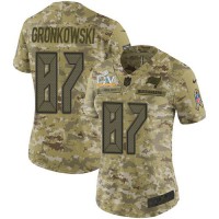 Nike Tampa Bay Buccaneers #87 Rob Gronkowski Camo Women's Super Bowl LV Bound Stitched NFL Limited 2018 Salute To Service Jersey