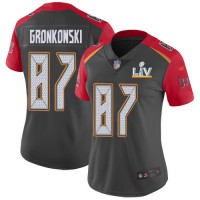 Nike Tampa Bay Buccaneers #87 Rob Gronkowski Gray Women's Super Bowl LV Bound Stitched NFL Limited Inverted Legend Jersey