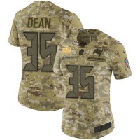 Nike Tampa Bay Buccaneers #35 Jamel Dean Camo Women's Super Bowl LV Champions Patch Stitched NFL Limited 2018 Salute To Service Jersey