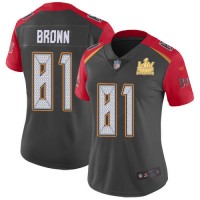 Nike Tampa Bay Buccaneers #81 Antonio Brown Gray Women's Super Bowl LV Champions Patch Stitched NFL Limited Inverted Legend Jersey