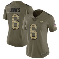 Nike Tampa Bay Buccaneers #6 Julio Jones Olive/Camo Women's Stitched NFL Limited 2017 Salute To Service Jersey