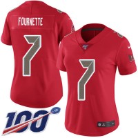 Nike Tampa Bay Buccaneers #7 Leonard Fournette Red Women's Stitched NFL Limited Rush 100th Season Jersey