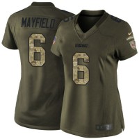 Nike Tampa Bay Buccaneers #6 Baker Mayfield Green Women's Stitched NFL Limited 2015 Salute To Service Jersey