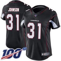 Nike Arizona Cardinals #31 David Johnson Black Alternate Women's Stitched NFL 100th Season Vapor Limited Jersey