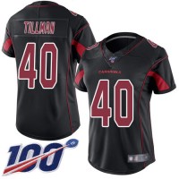 Nike Arizona Cardinals #40 Pat Tillman Black Women's Stitched NFL Limited Rush 100th Season Jersey