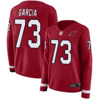 Nike Arizona Cardinals #73 Max Garcia Red Team Color Women's Stitched NFL Limited Therma Long Sleeve Jersey