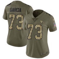 Nike Arizona Cardinals #73 Max Garcia Olive/Camo Women's Stitched NFL Limited 2017 Salute To Service Jersey