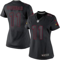 Nike Arizona Cardinals #11 Larry Fitzgerald Black Impact Women's Stitched NFL Limited Jersey