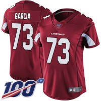 Nike Arizona Cardinals #73 Max Garcia Red Team Color Women's Stitched NFL 100th Season Vapor Untouchable Limited Jersey
