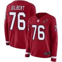 Nike Arizona Cardinals #76 Marcus Gilbert Red Team Color Women's Stitched NFL Limited Therma Long Sleeve Jersey