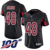 Nike Arizona Cardinals #48 Isaiah Simmons Black Women's Stitched NFL Limited Rush 100th Season Jersey