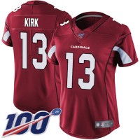 Nike Arizona Cardinals #13 Christian Kirk Red Team Color Women's Stitched NFL 100th Season Vapor Limited Jersey