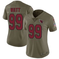 Nike Arizona Cardinals #99 J.J. Watt Olive Women's Stitched NFL Limited 2017 Salute To Service Jersey