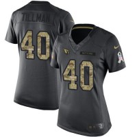 Nike Arizona Cardinals #40 Pat Tillman Black Women's Stitched NFL Limited 2016 Salute to Service Jersey