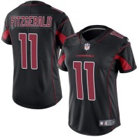 Nike Arizona Cardinals #11 Larry Fitzgerald Black Women's Stitched NFL Limited Rush Jersey