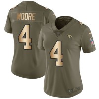 Nike Arizona Cardinals #4 Rondale Moore Olive/Gold Women's Stitched NFL Limited 2017 Salute To Service Jersey