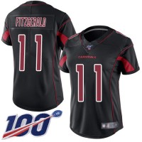 Nike Arizona Cardinals #11 Larry Fitzgerald Black Women's Stitched NFL Limited Rush 100th Season Jersey