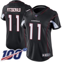 Nike Arizona Cardinals #11 Larry Fitzgerald Black Alternate Women's Stitched NFL 100th Season Vapor Limited Jersey
