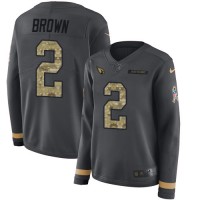 Nike Arizona Cardinals #2 Marquise Brown Anthracite Salute to Service Women's Stitched NFL Limited Therma Long Sleeve Jersey