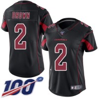 Nike Arizona Cardinals #2 Marquise Brown Black Women's Stitched NFL Limited Rush 100th Season Jersey