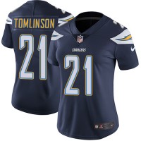 Nike Los Angeles Chargers #21 LaDainian Tomlinson Navy Blue Team Color Women's Stitched NFL Vapor Untouchable Limited Jersey
