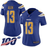 Nike Los Angeles Chargers #13 Keenan Allen Electric Blue Women's Stitched NFL Limited Rush 100th Season Jersey