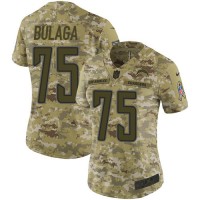 Nike Los Angeles Chargers #75 Bryan Bulaga Camo Women's Stitched NFL Limited 2018 Salute To Service Jersey