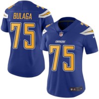Nike Los Angeles Chargers #75 Bryan Bulaga Electric Blue Women's Stitched NFL Limited Rush Jersey
