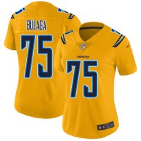 Nike Los Angeles Chargers #75 Bryan Bulaga Gold Women's Stitched NFL Limited Inverted Legend Jersey