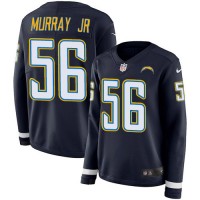 Nike Los Angeles Chargers #56 Kenneth Murray Jr Navy Blue Team Color Women's Stitched NFL Limited Therma Long Sleeve Jersey