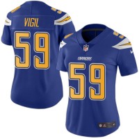 Nike Los Angeles Chargers #59 Nick Vigil Electric Blue Women's Stitched NFL Limited Rush Jersey