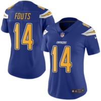 Nike Los Angeles Chargers #14 Dan Fouts Electric Blue Women's Stitched NFL Limited Rush Jersey
