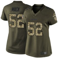 Nike Los Angeles Chargers #52 Khalil Mack Green Women's Stitched NFL Limited 2015 Salute to Service Jersey