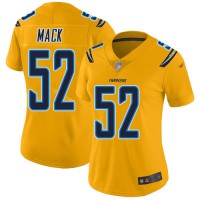 Nike Los Angeles Chargers #52 Khalil Mack Gold Women's Stitched NFL Limited Inverted Legend Jersey
