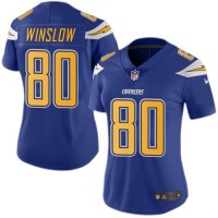Nike Los Angeles Chargers #80 Kellen Winslow Electric Blue Women's Stitched NFL Limited Rush Jersey